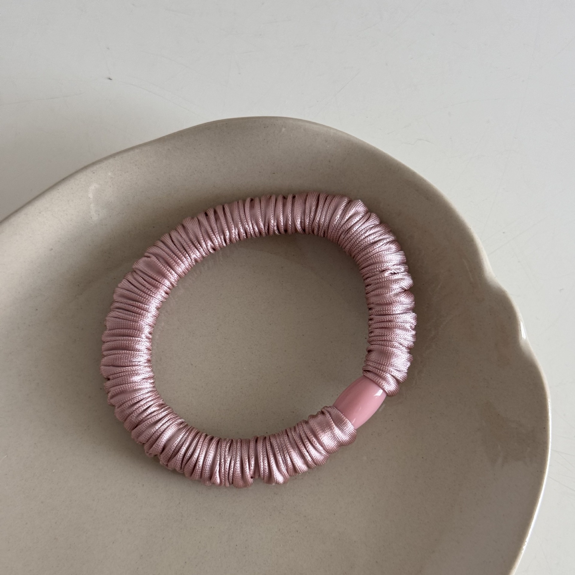 Women's High Elastic Cloth Large Bow Hair Ties Daily Solid Macaron Color