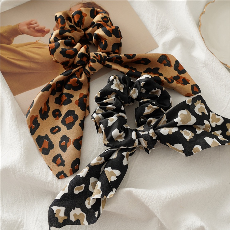 Women's Summer Daily Cloth Bunny Ears Knot Hair Tie Leopard Print