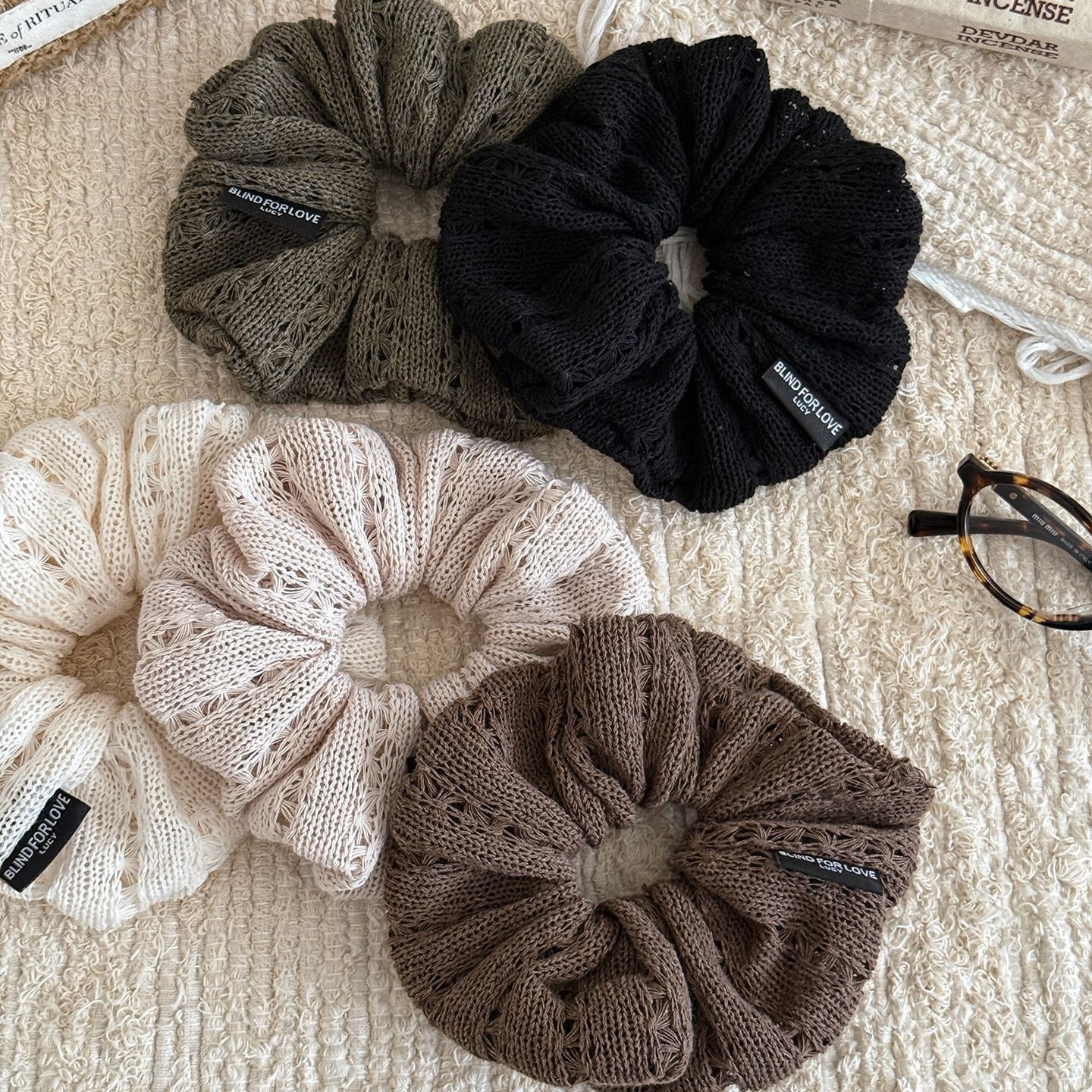 Women's Autumn Winter Knitted Wool Hair Ties No Damage Elegant Hair Bands