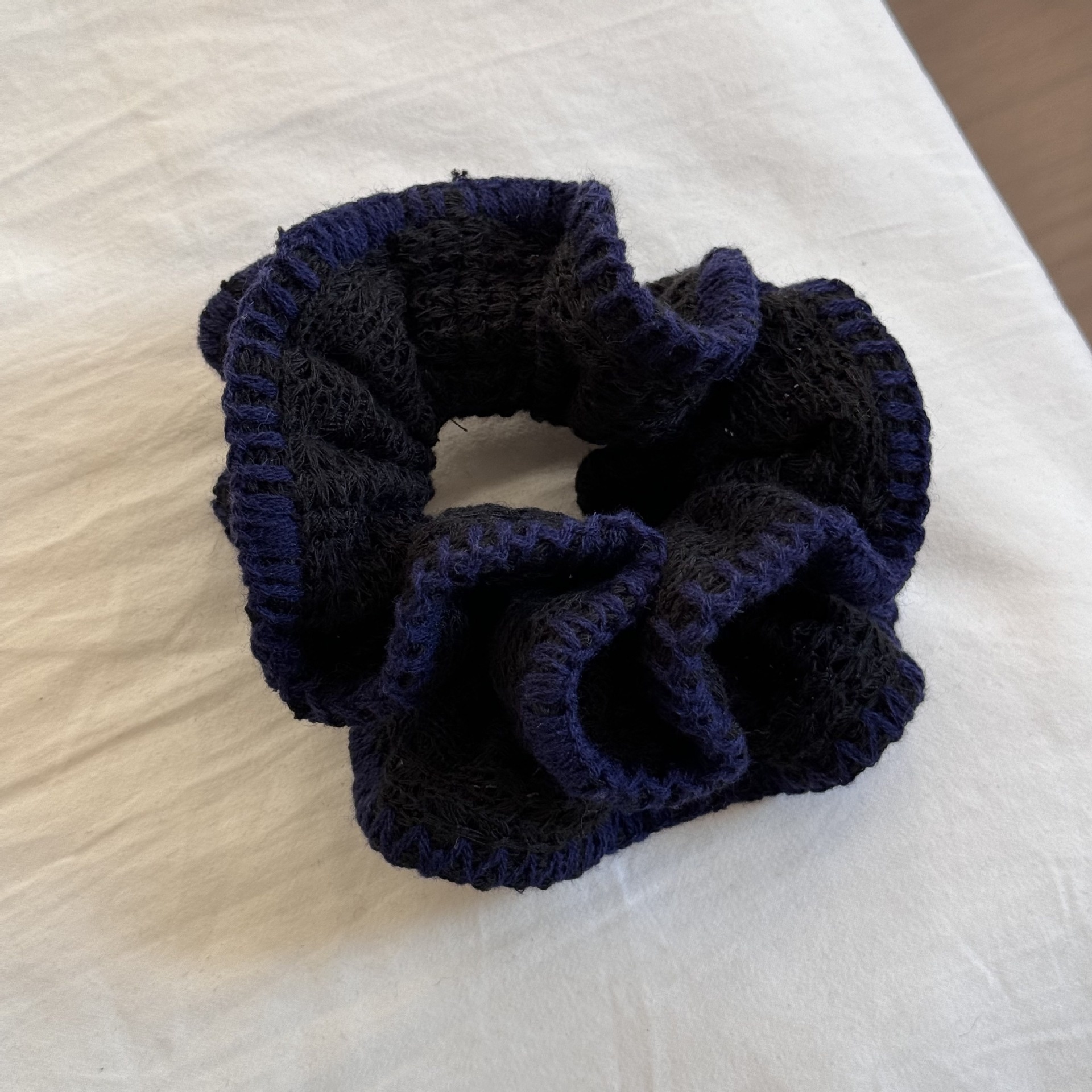 Women's Color Block Knitted Hair Band Soft Elastic Fabric Hair Tie Accessory