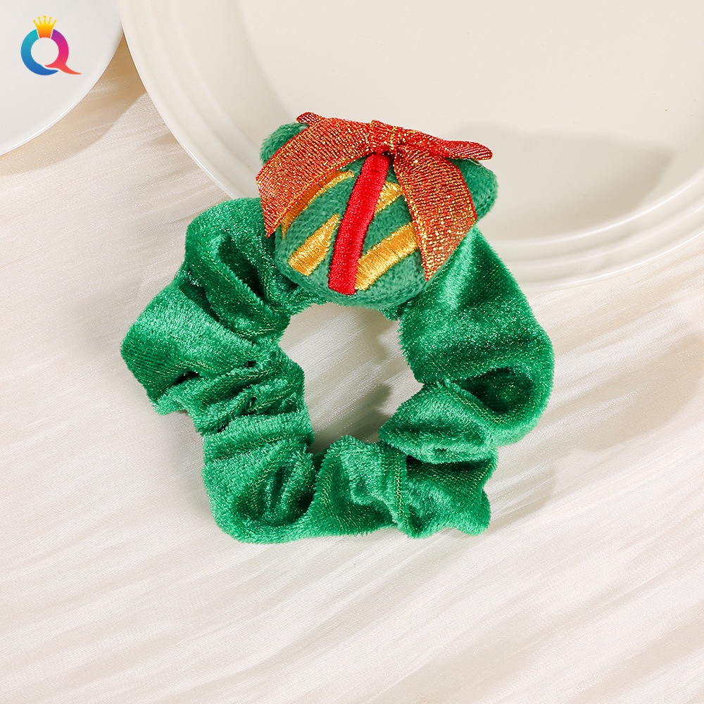 Women's Handmade Cloth Hair Tie Letter Pattern Fashion Christmas Accessory