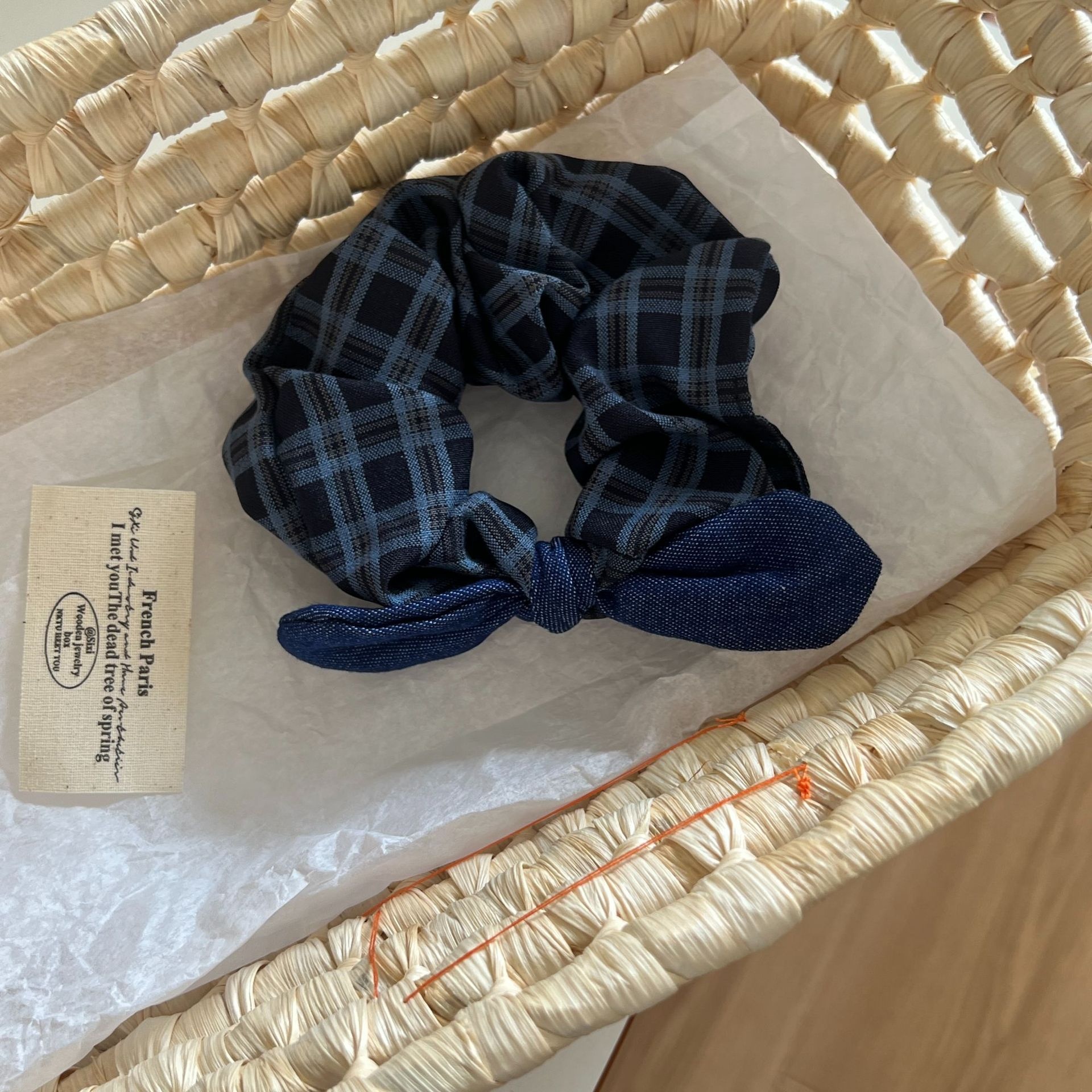 Women Elegant Polka Dot Bowknot Hair Ties Sweet Cloth Ponytail Bands