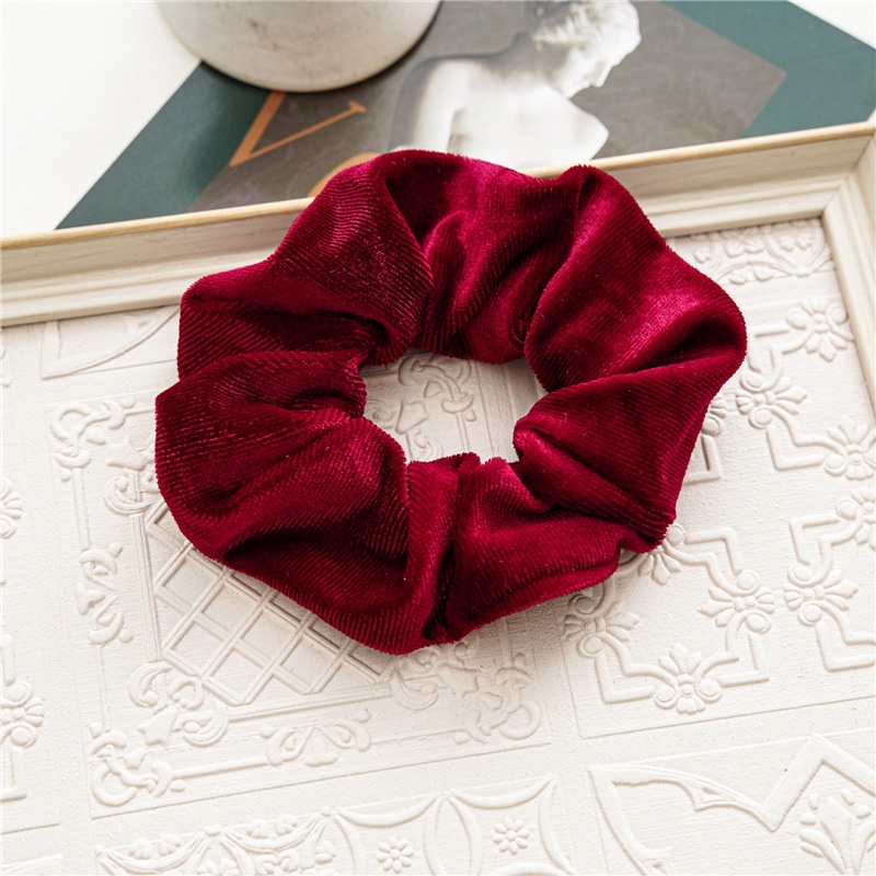 Women's Christmas Cloth Hair Scrunchie Solid Snowflake Lattice