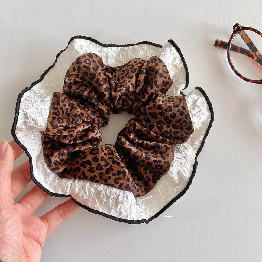 Women Stylish Hair Band Removable Bow Transparent Leopard Print