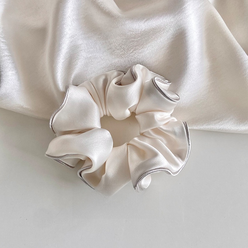 Women's Elegant Soft Satin Daily Hair Tie Scrunchie Solid Grey