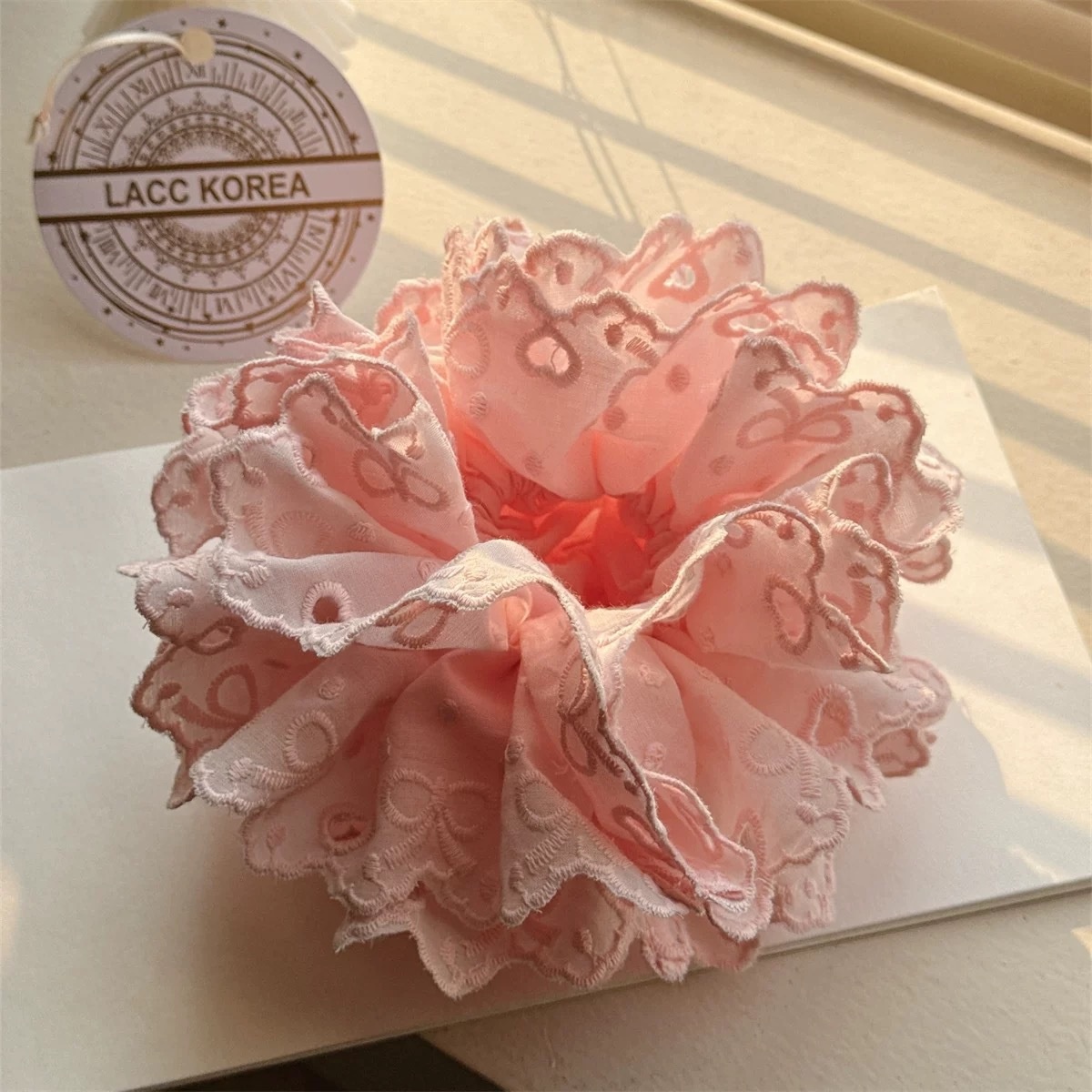 Women's Ballet Cloth Scrunchie Gentle Half Tie Hair Rope Lace Large Bow