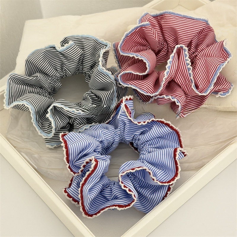 Women's Spring Cloth Hair Tie Everyday Scrunchie Colorful Stripe