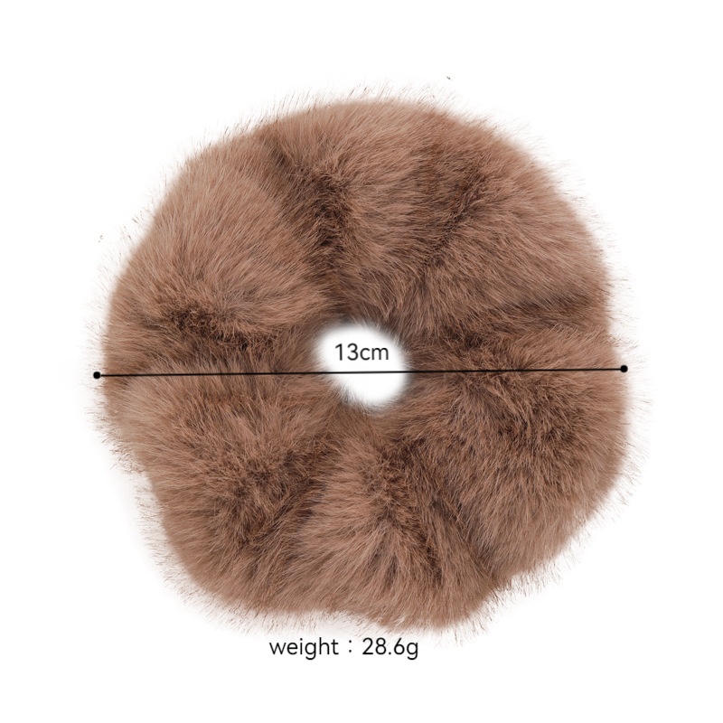 Women's Retro Imitation Mink Plush Daily Hair Scrunchie Solid Color