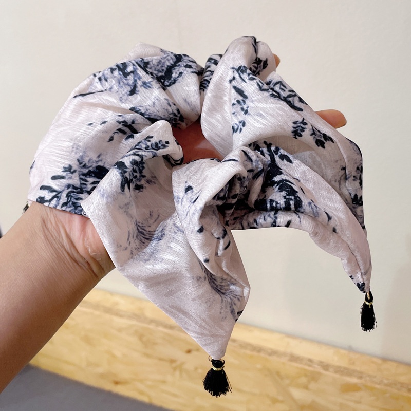 Women's Elegant Cloth Scarf Bowknot Hair Bands Geometric Pattern