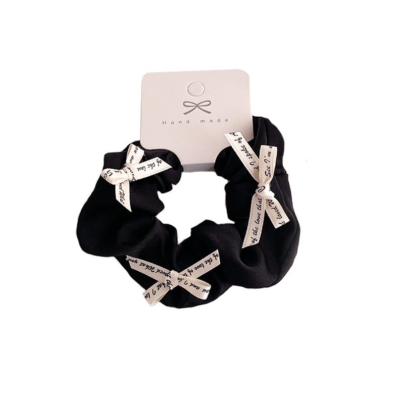 Women's Elegant Daily Cloth Hair Tie Black & White Butterfly Bow