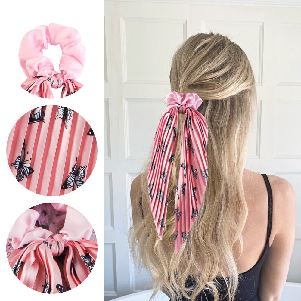 Women's Summer Cloth Tail Knot Elastic Hair Tie Cartoon Polka Dots