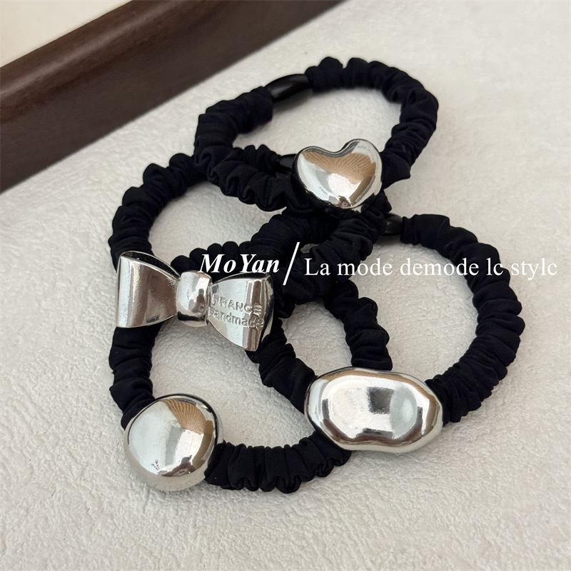 Women's Elegant Alloy Hair Tie Silver Geometric Heart