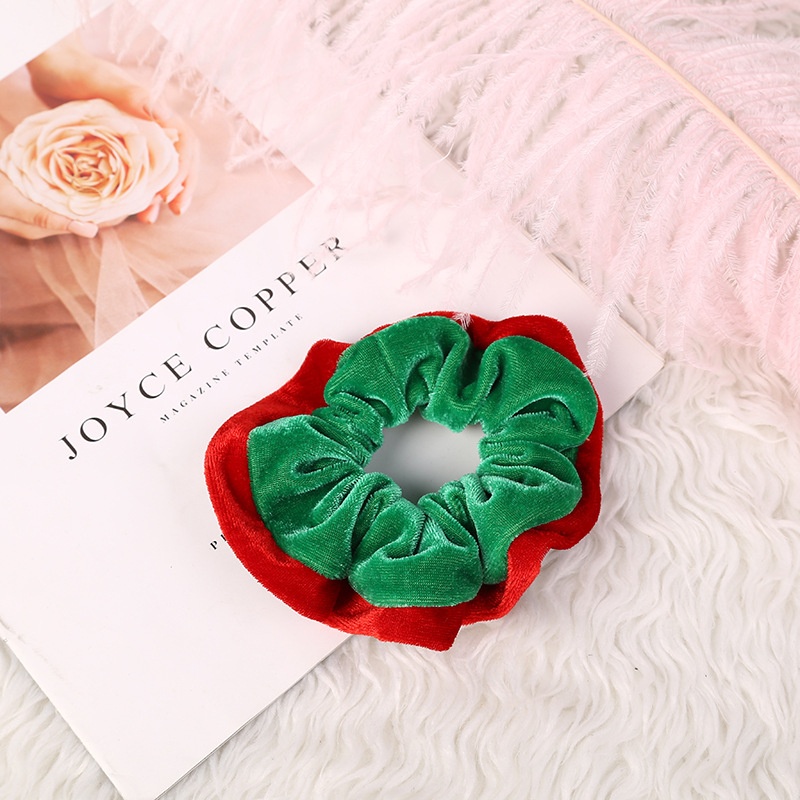 Women's Original Cute Color Block Cloth Hair Tie Festive Christmas Accessory