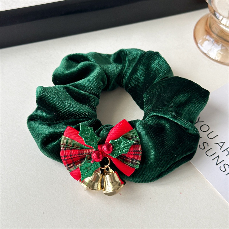 Women's Nordic Christmas Festival Party Bell Hair Tie Solid Color