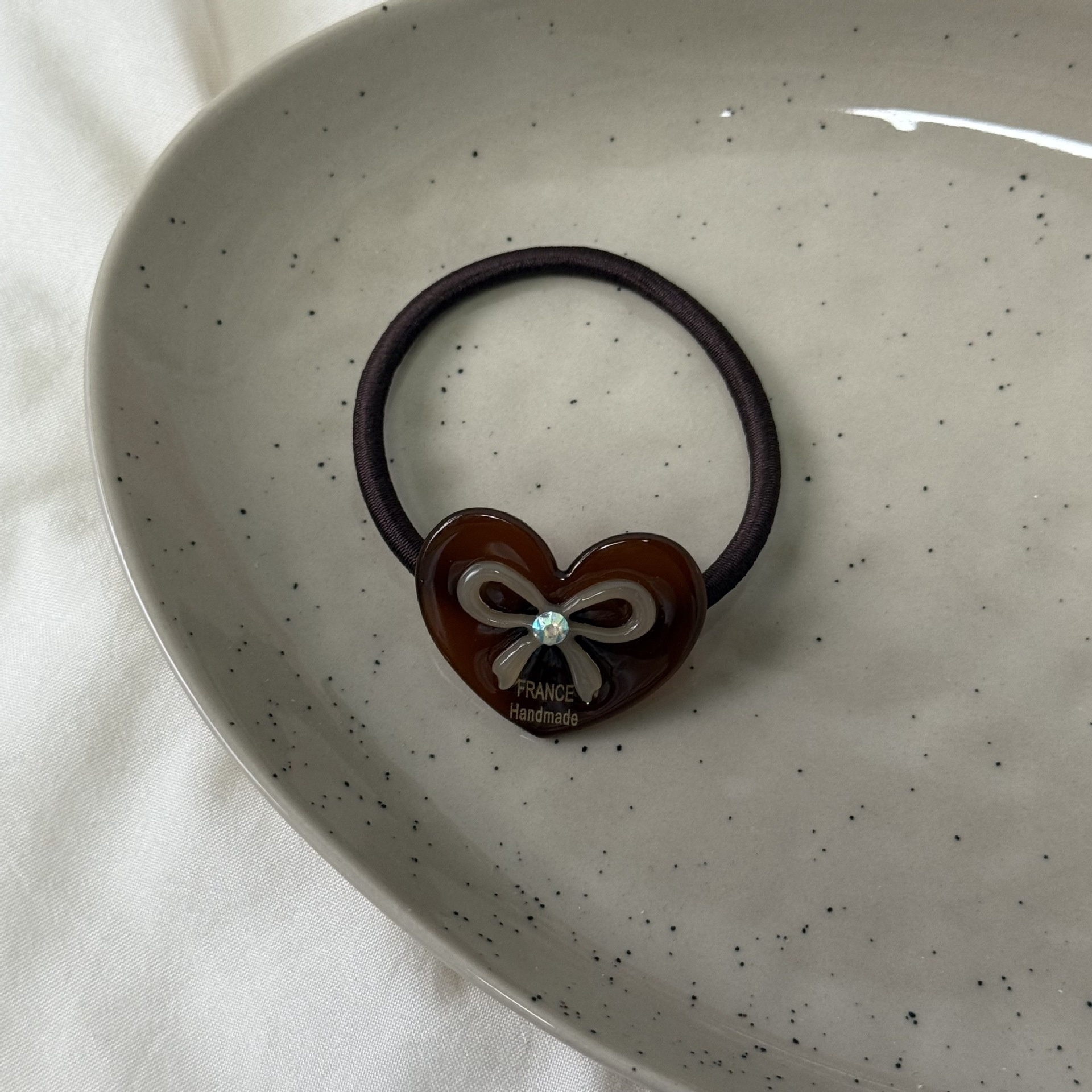 Women's Daily Elastic Acetate Hair Tie Rhinestone Heart Bow Knot