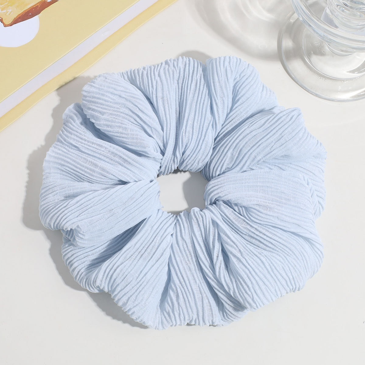 Women's Comfortable Everyday Soft Cloth Hair Tie Solid Color Black