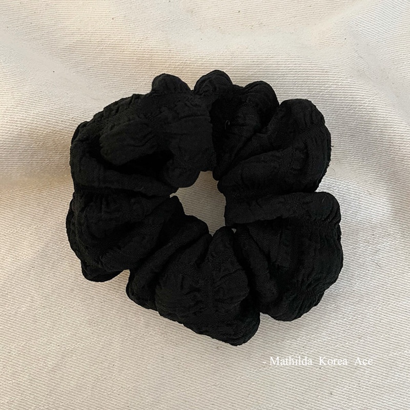 Women's Elegant Pleated Cloth Hair Tie Solid Color Minimalist Daily Scrunchie