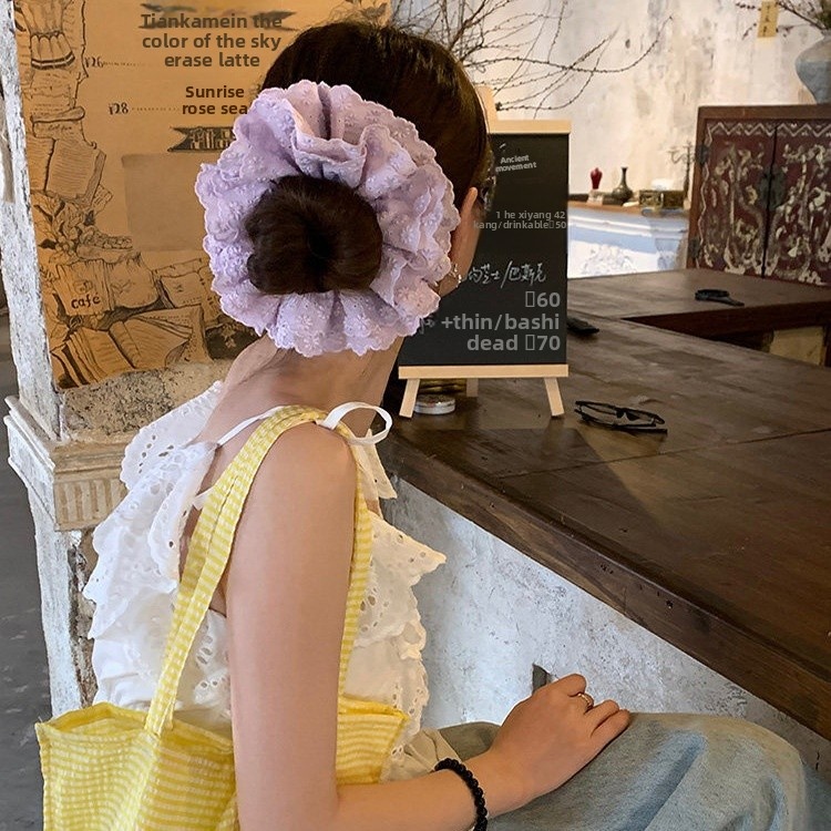 Women's Elegant French Style Cloth Hair Tie For Spring Purple