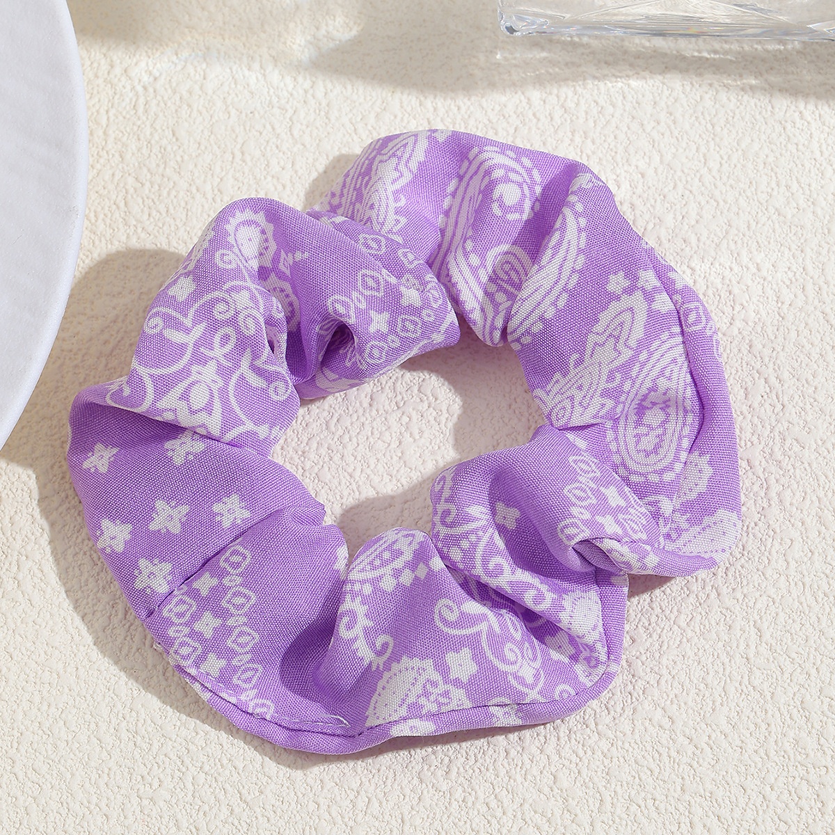 Women's Elegant French Fabric Scrunchie Retro Cashew Flower Paisley
