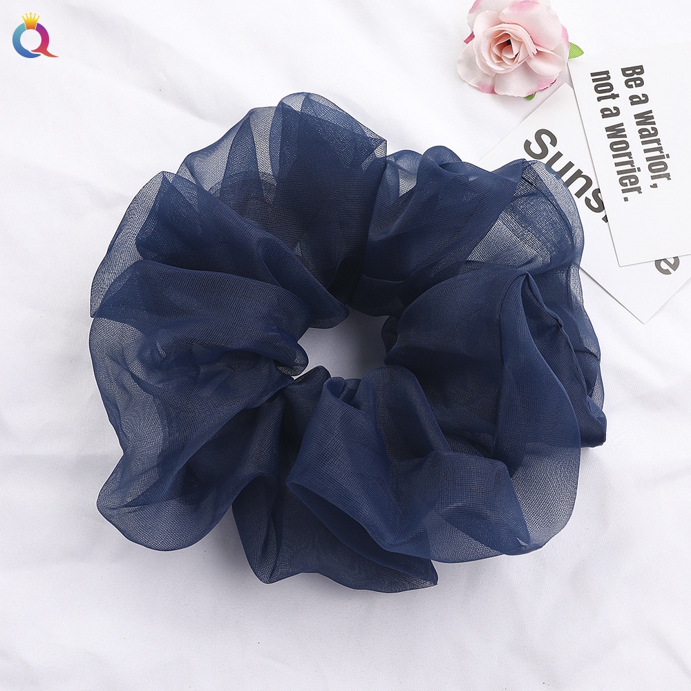 Women's Simple Daily Organza Pleated Hair Tie Scrunchie Solid Color