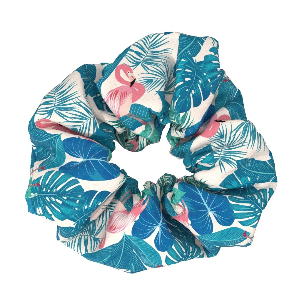 Women's Elegant Flamingo Fabric Hair Bands Sweet Versatile Cloth Scrunchies