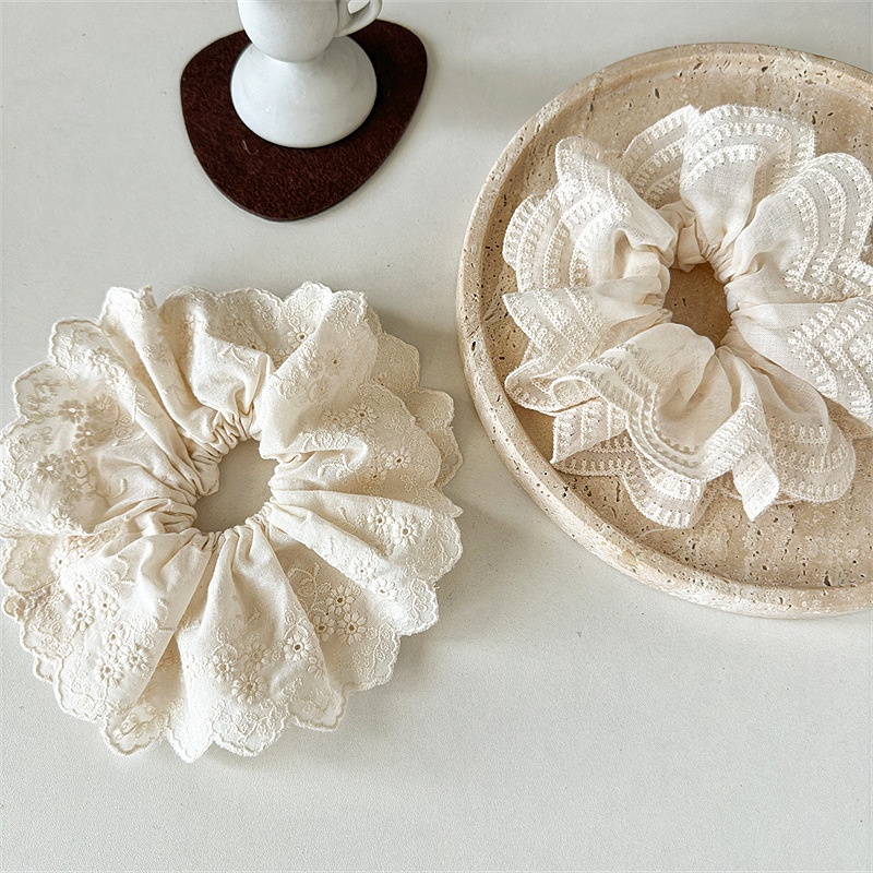 Women's Elegant Lace Scrunchie Daily Holiday Hair Tie Solid Color