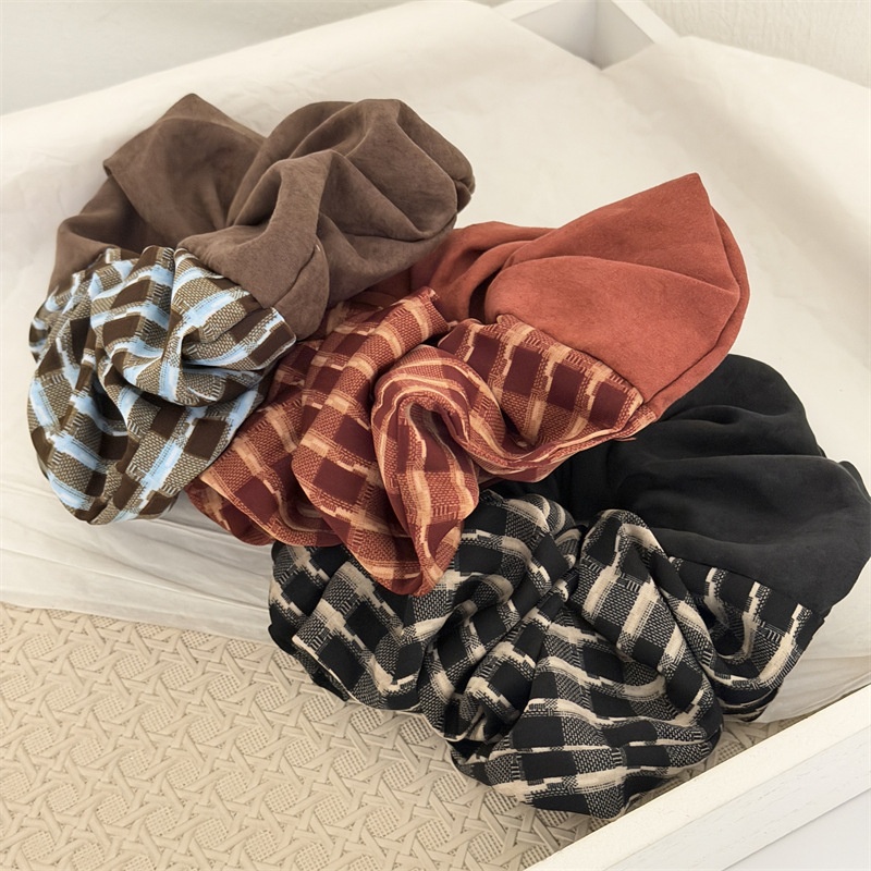 Women's Daily Elegant Fabric Double Strap Hairband Vintage Plaid