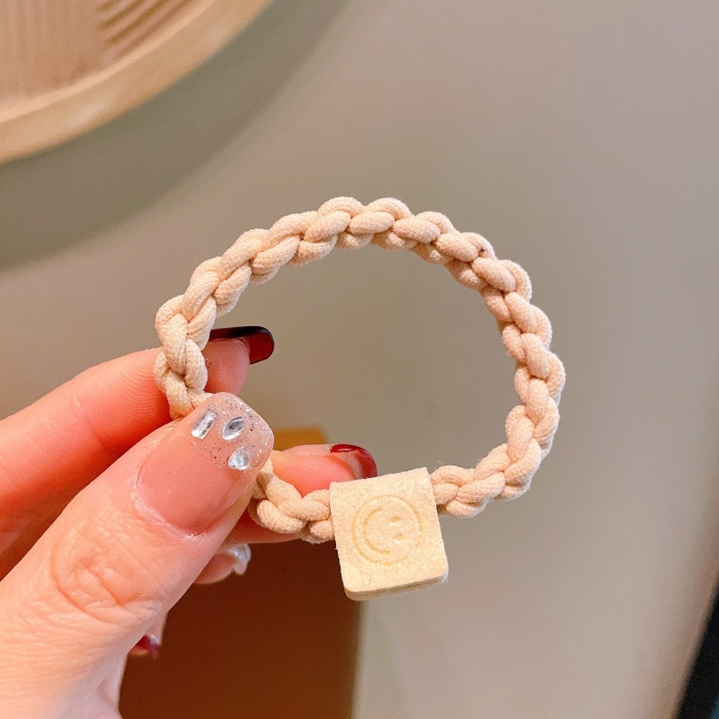 Women's All-Season High Elasticity Cloth Hair Tie Minimalist Smiley Face