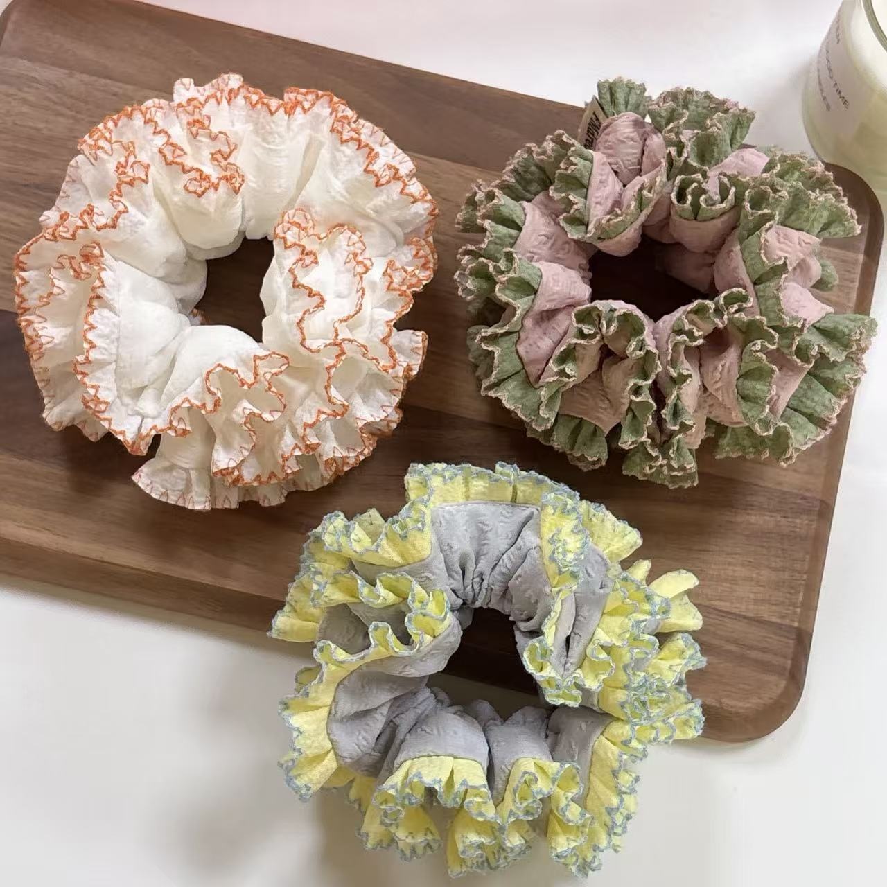 Women's Plump Ruffle Hair Ties Sweet Pleated Plastic Daily Headwear