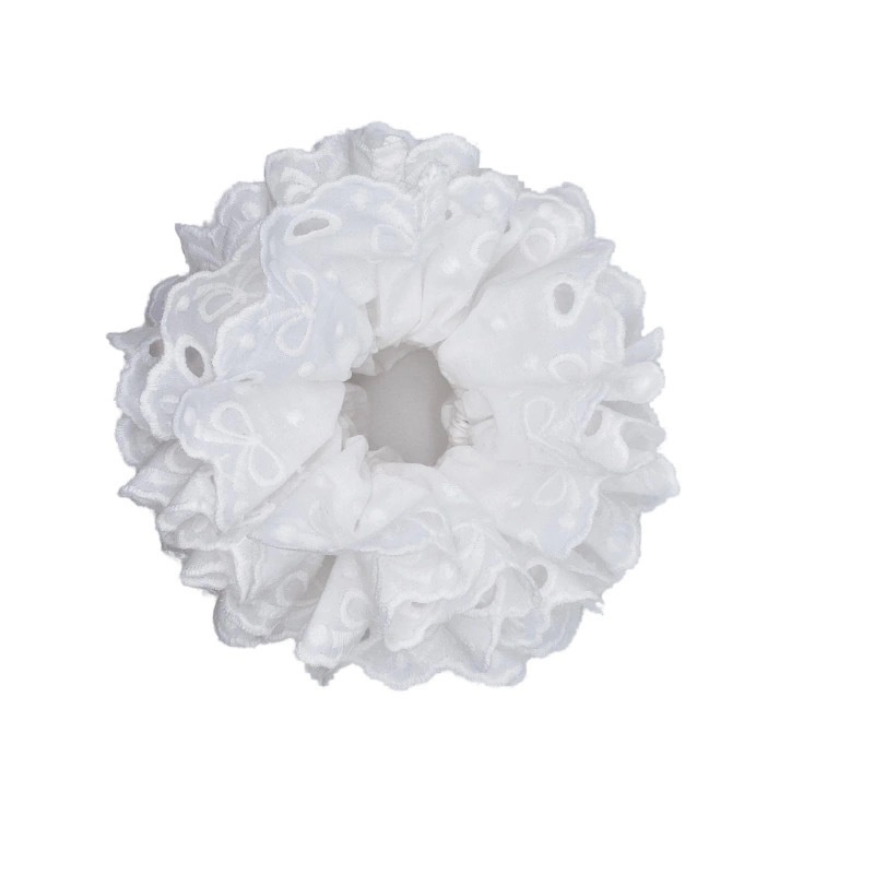 Women's Ballet Cloth Scrunchie Gentle Half Tie Hair Rope Lace Large Bow