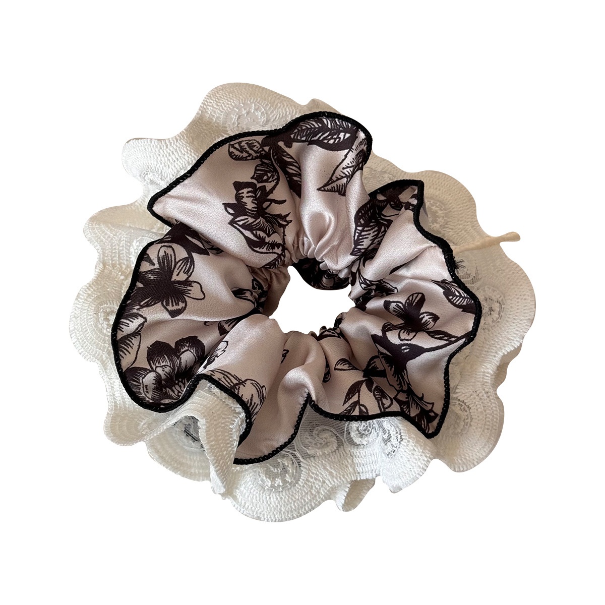 Women's Spring Polyester Hair Tie Everyday Wear Beige Floral Lace