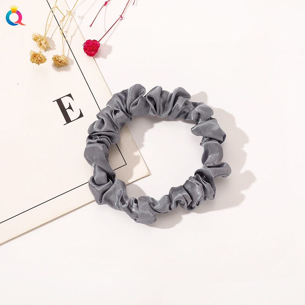 Women's Daily Satin Pleated Elastic Hair Scrunchie Solid Color