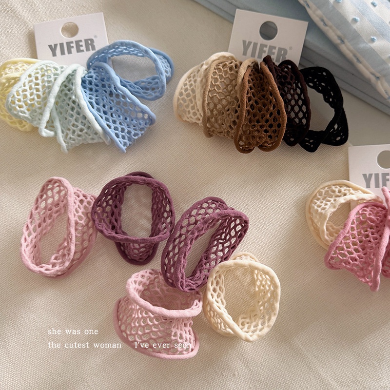 Women's High Elastic Mesh Ponytail Hair Ties Braided Fabric