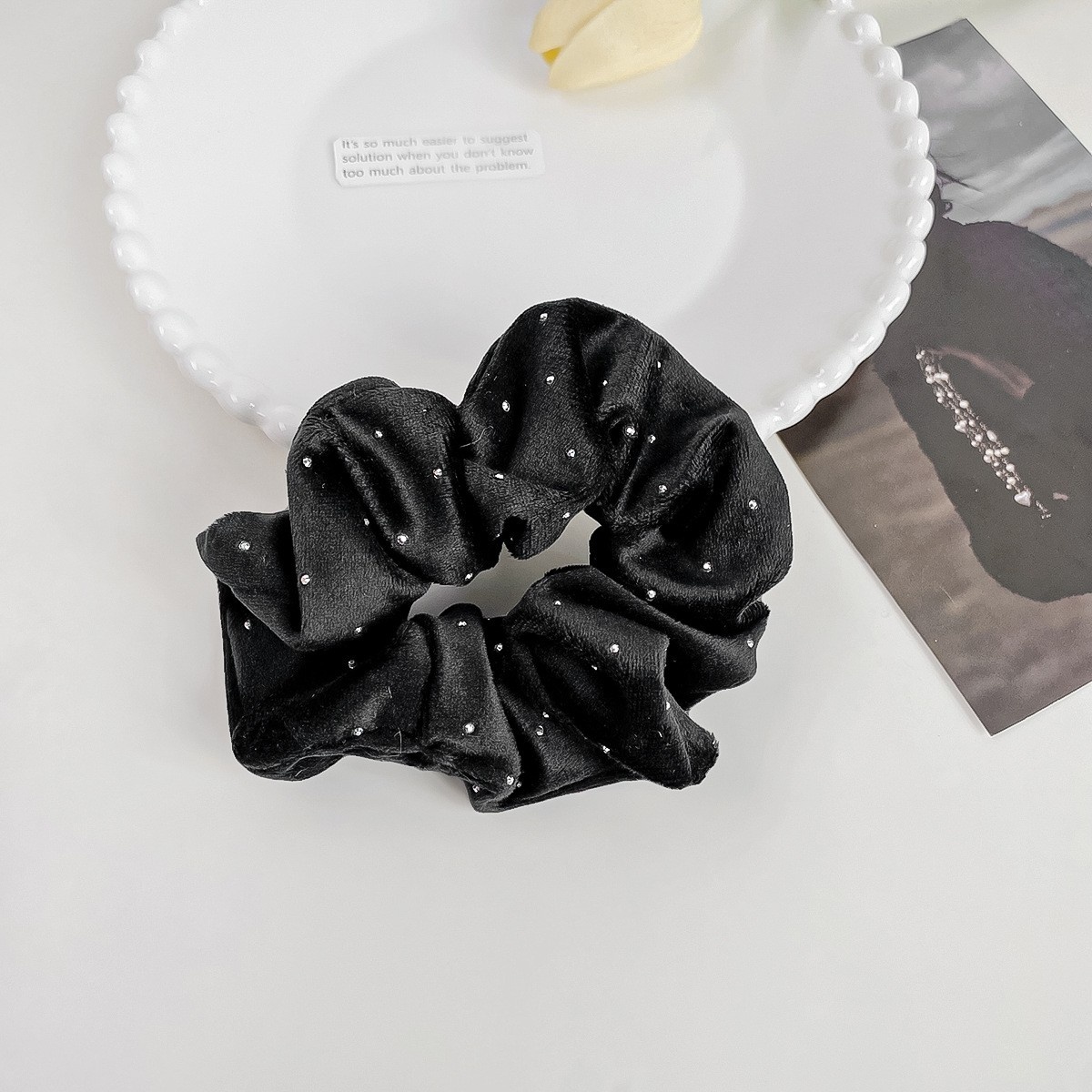 Women's Satin Elastic Hair Ties All Season Office Accessories Circle Pattern