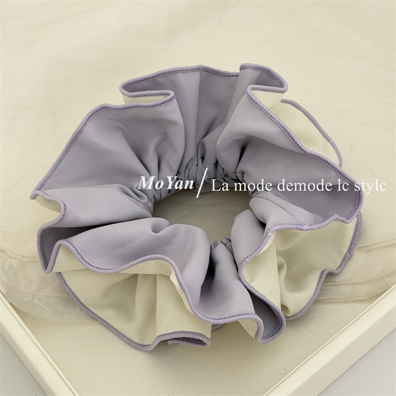 Women's Soft Cloth Spring Hair Tie Accessories Color Block Style