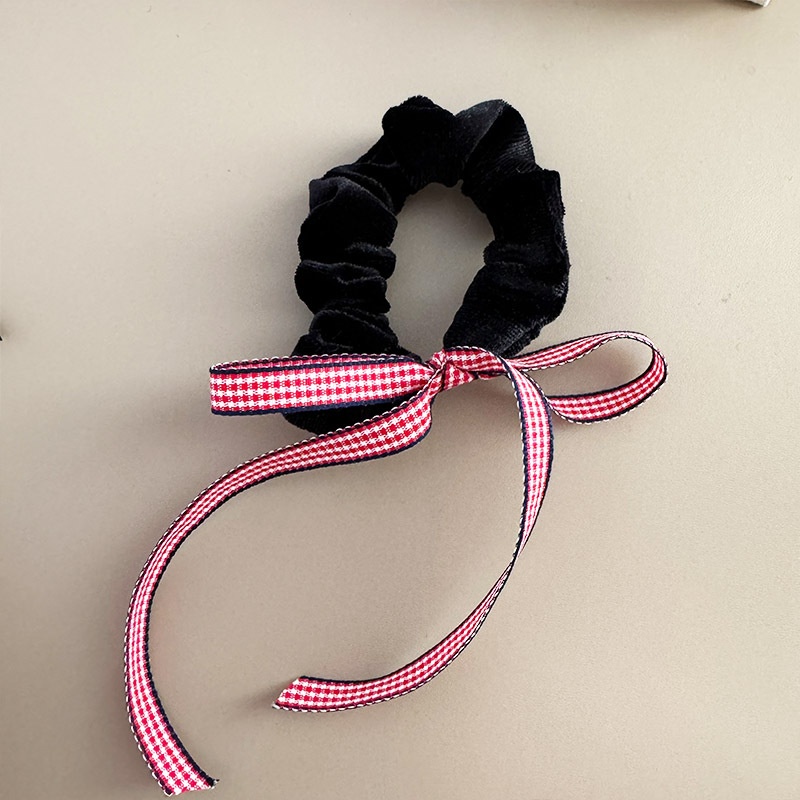 Women's New Year Christmas Bowknot Hair Ties High Elasticity Cloth Bands