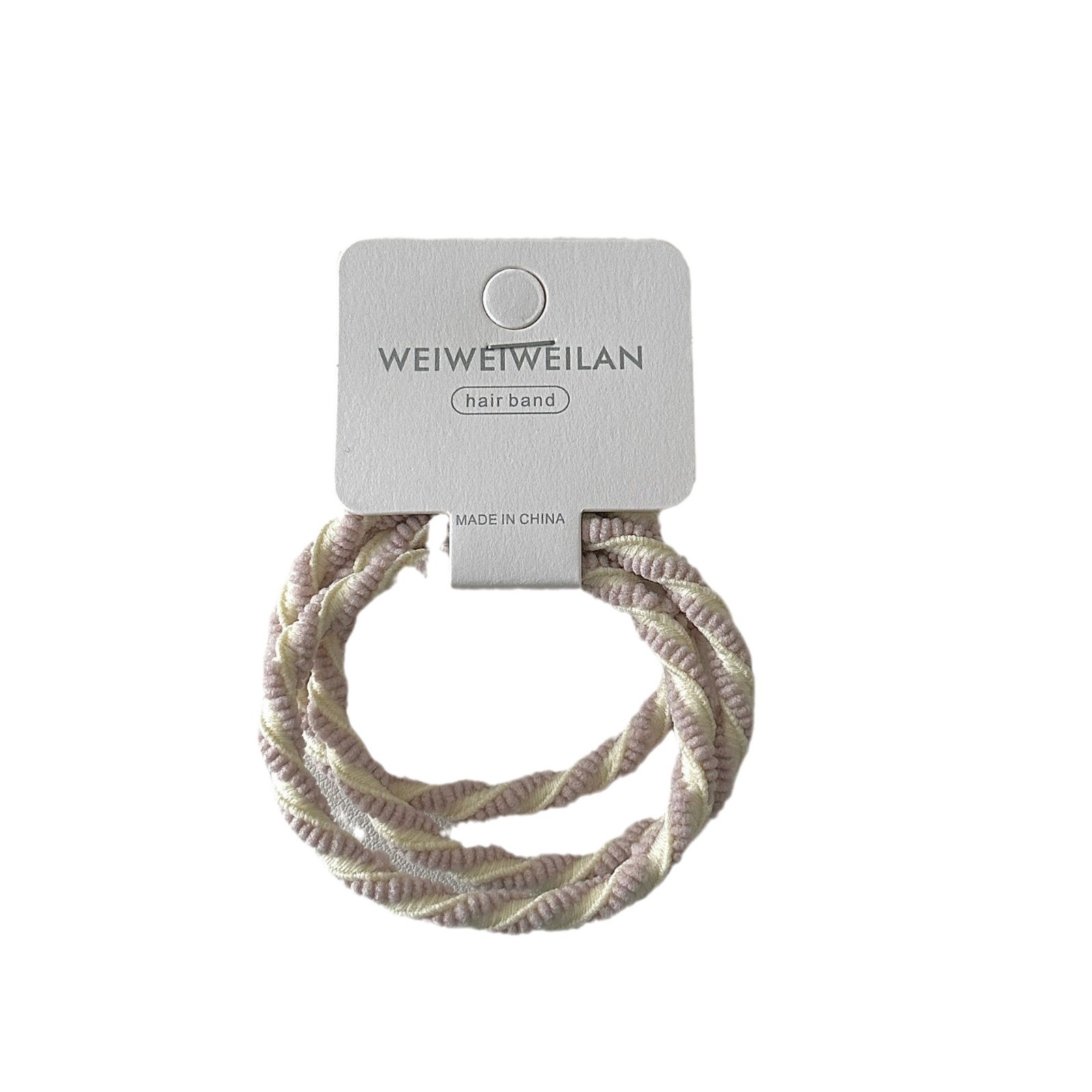 Women's Summer Cloth Scrunchies 3PCS Pack Sweet Striped Beige