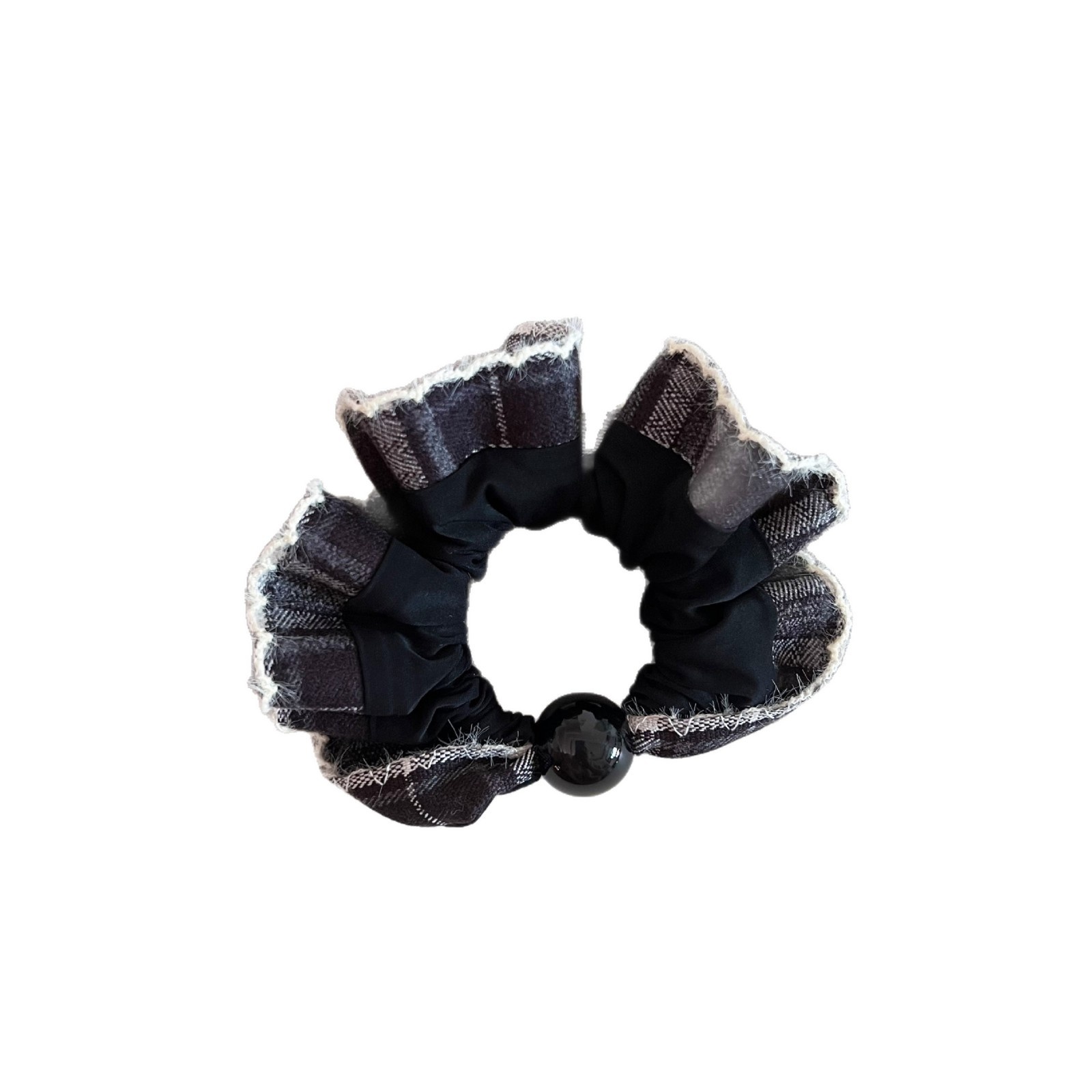 Women's All Season Cloth Hair Scrunchies Classic Checkered Plaid