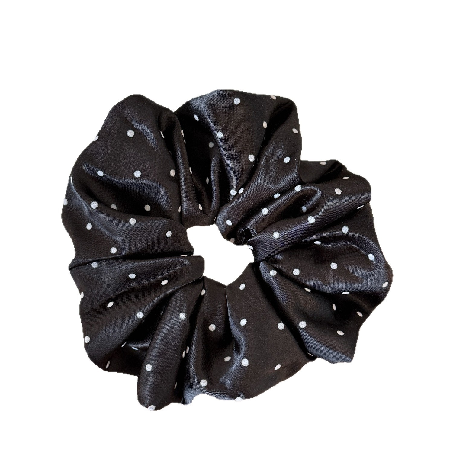 Women's High-End Cloth Ponytail Hair Ties Flocking Polka Dot