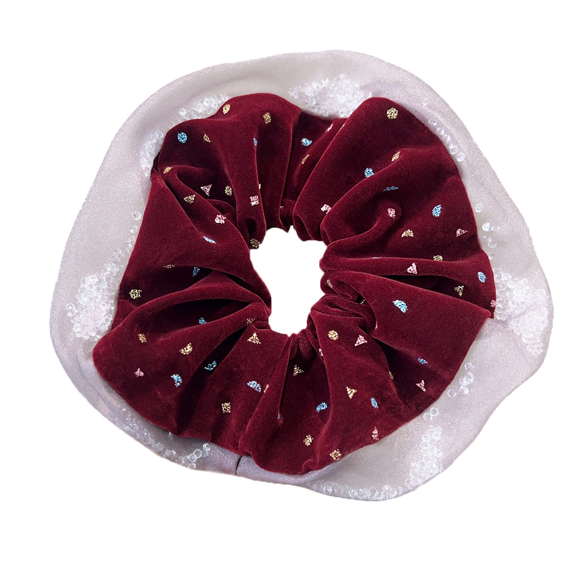 Women's Winter Rhinestone Flocked Holiday Hairband Coffee Red Black