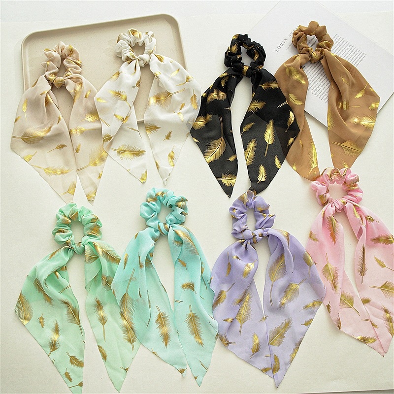Women's Elastic Hair Tie Pastoral Feather Cloth Daily Scrunchie