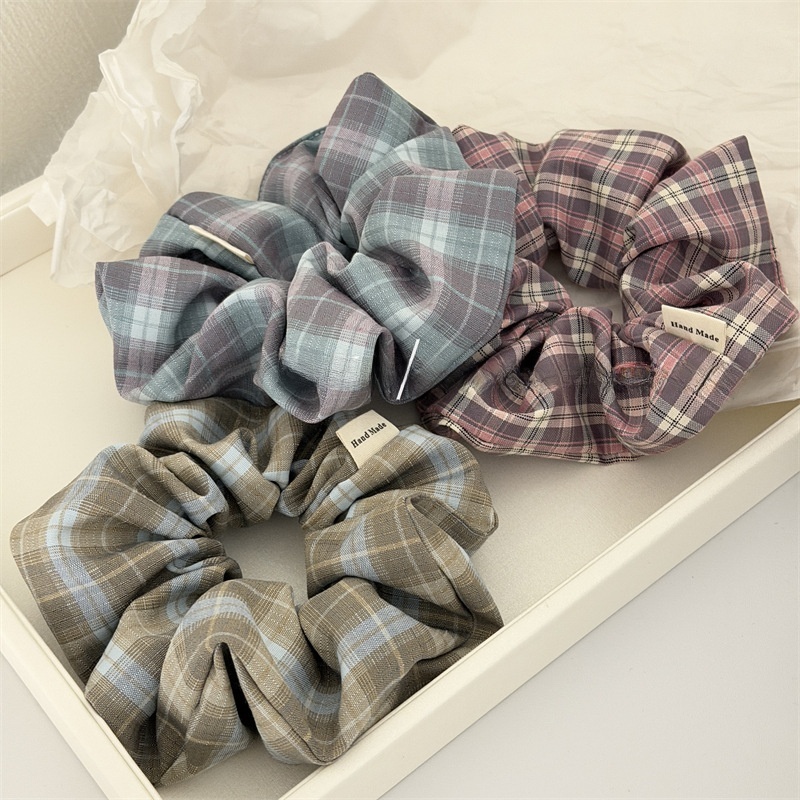 Women's Preppy Cloth Hairband All-Season Retro Hair Tie Plaid