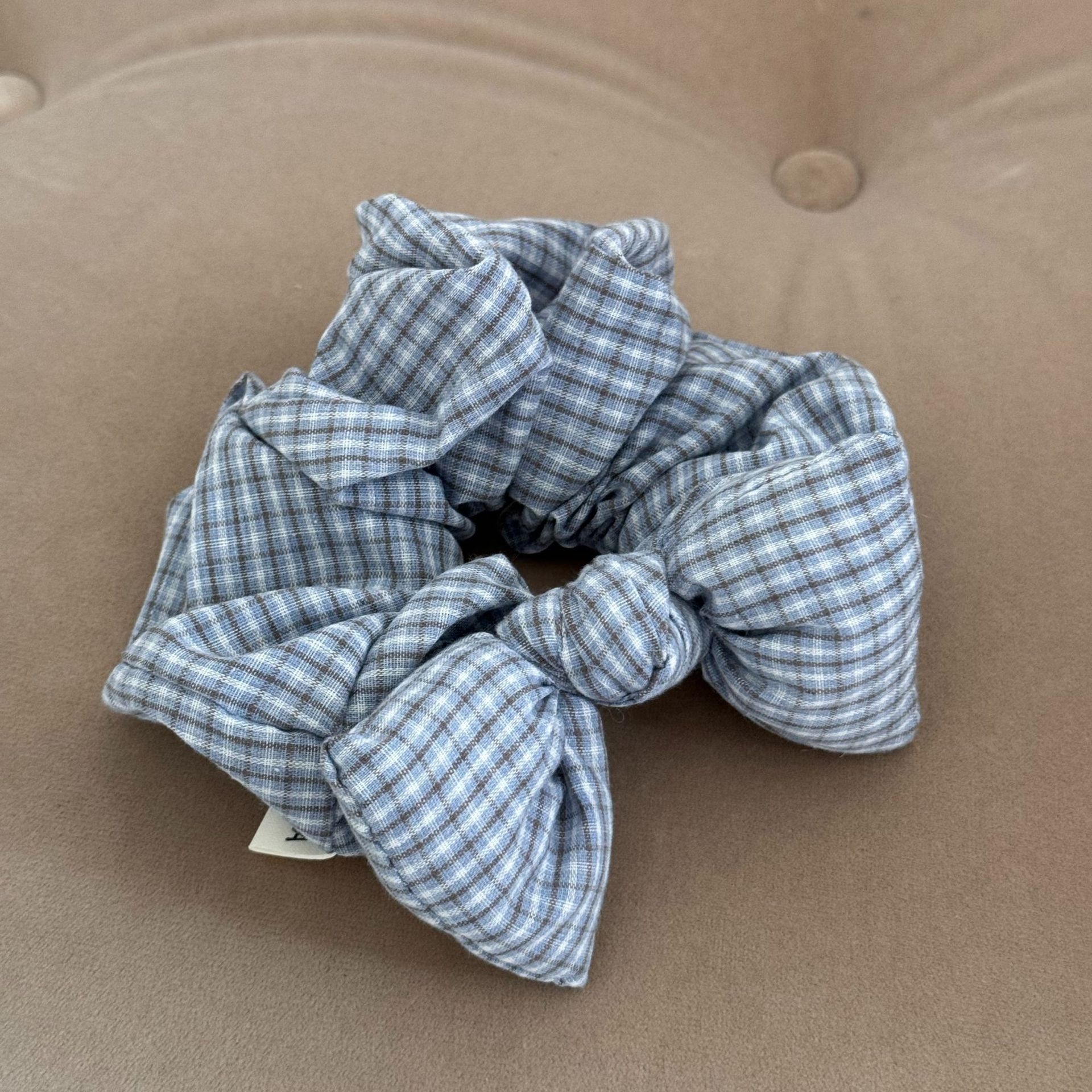 Women's Elegant Plaid 3D Bow Hair Tie High-End Sponge Cloth Head Rope