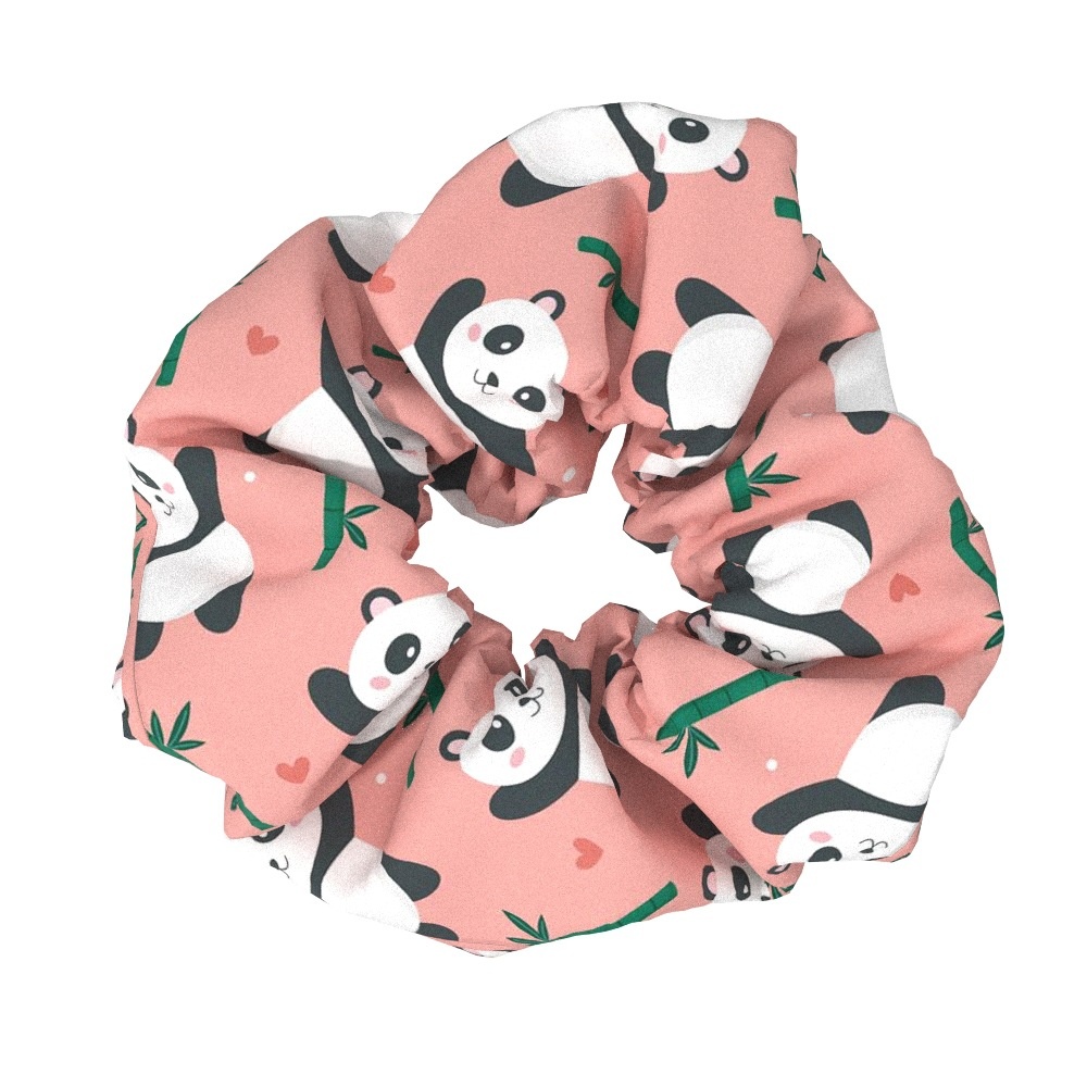 Women's Simple Cloth Hair Ties For Styling Panda Bear Round Dots