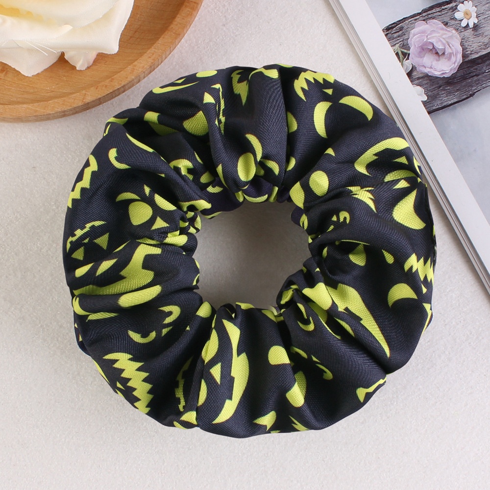 Women's Halloween Party Fabric Hair Scrunchies Colorful Skull Pattern