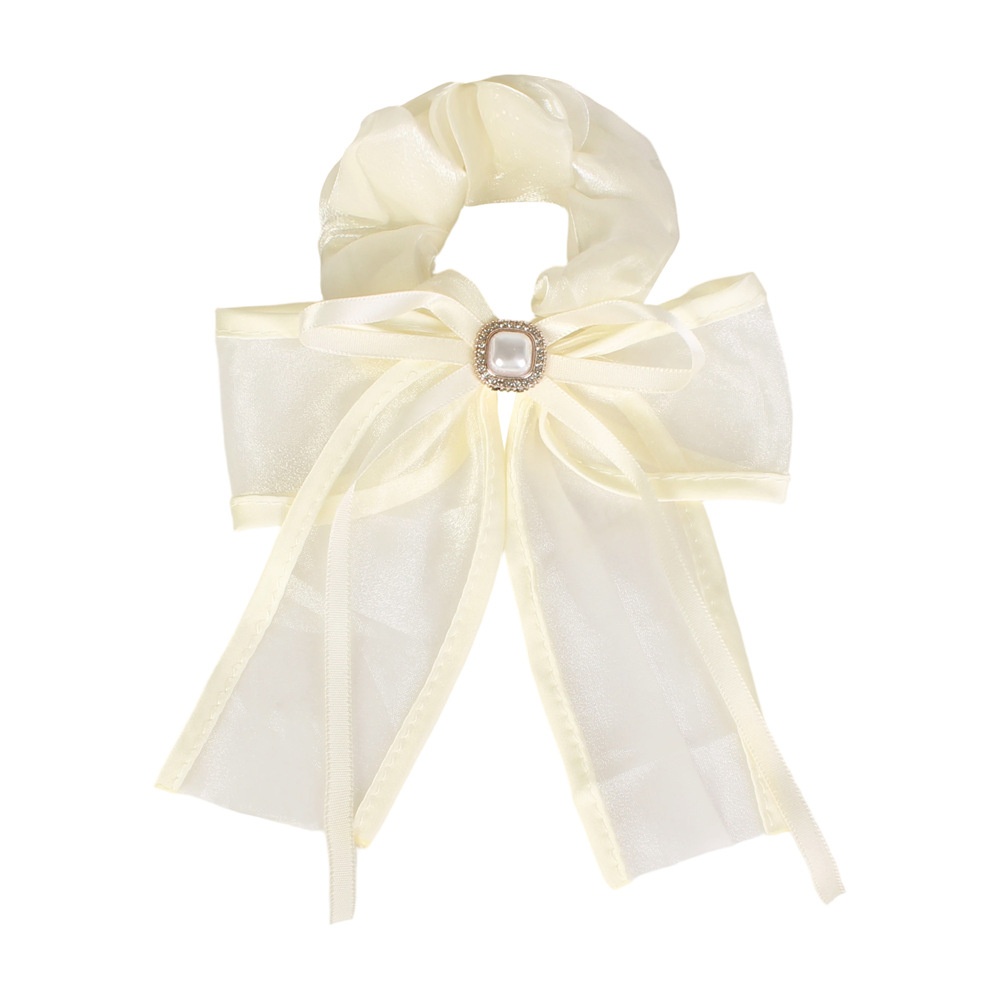 Women's Elegant Lace Mesh Hair Tie Princess Pearl Bowknot Multi-Color