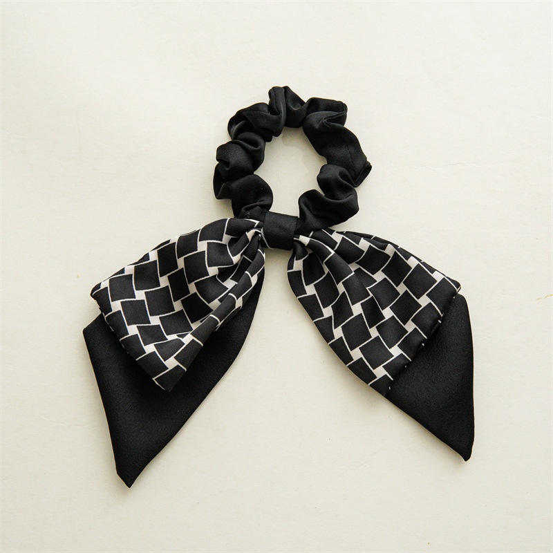 Women's Elegant Autumn Satin Ponytail Scrunchie Retro Ribbon Bowknot