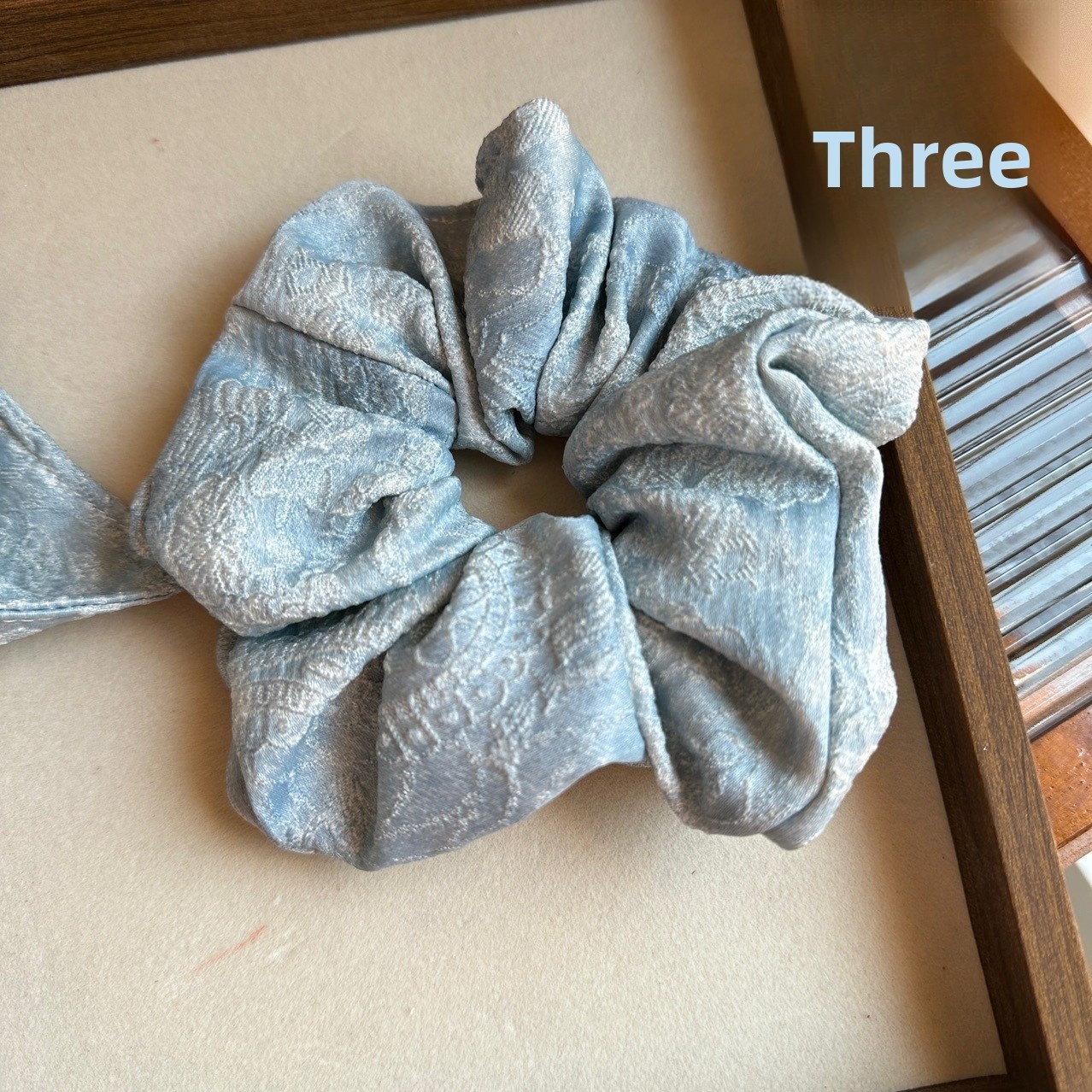 Women's Chic Telephone Cord Hair Tie Everyday Accessory Blue Cloth Bow Knot