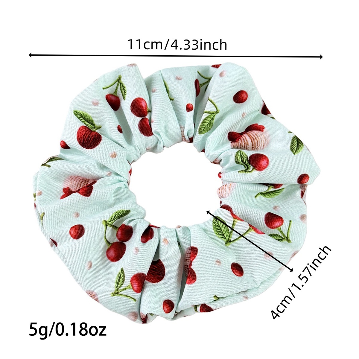 Women's Everyday Cloth Hair Tie Scrunchie Sweet Cherry Pattern