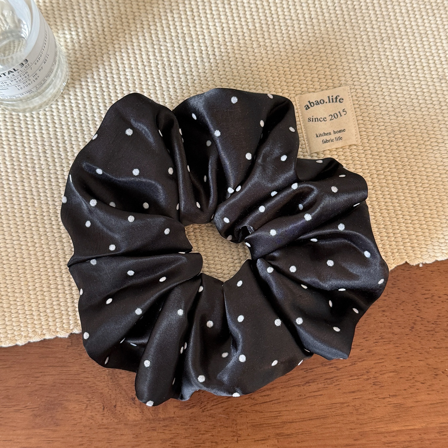 Women's High-End Cloth Ponytail Hair Ties Flocking Polka Dot